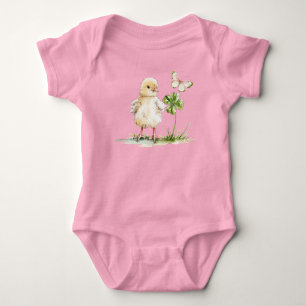 Akvarell Chick Med Fyrklöver T Shirt