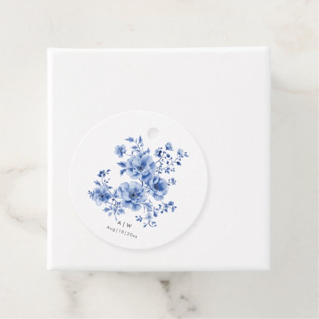 Akvarell Chinoiserie blommig Gåvor Etiketter (På plats)