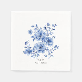 Akvarell Chinoiserie blommig Pappersservett