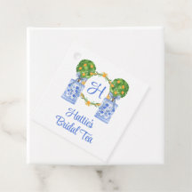 Akvarell Chinoiserie Citrus Topiary Monogram