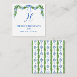 Akvarell Chinoiserie Girlang Julkuvert Anteckningskort