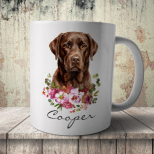 Akvarell Chokladbrun Labrador Retriever Kaffemugg