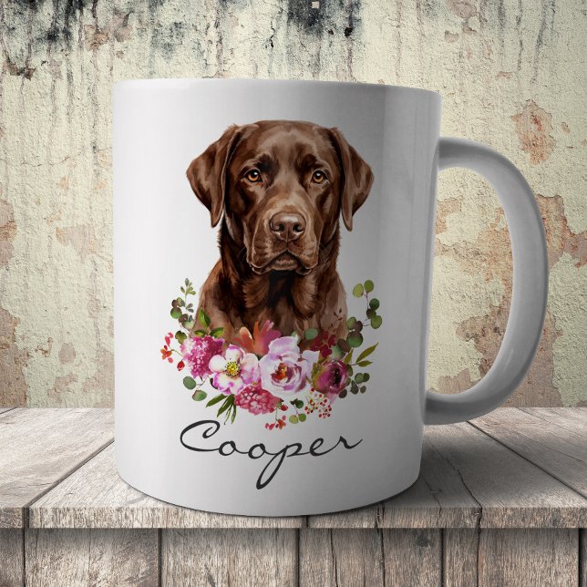 Akvarell Chokladbrun Labrador Retriever Kaffemugg (Skapare uppladdad)