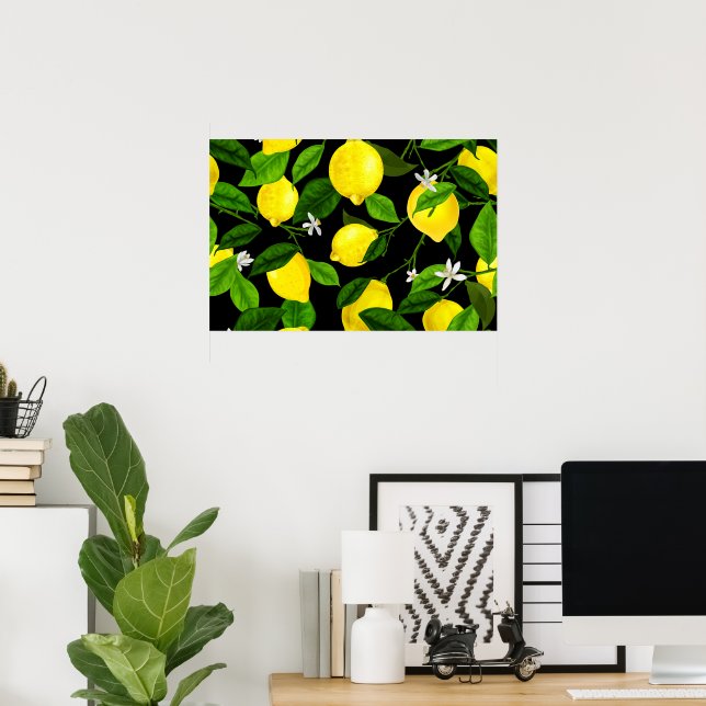 Akvarell Citron 2 Poster (Hemmakontoret)