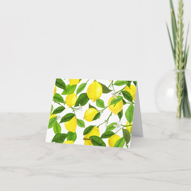 Akvarell Citron Anteckningskort (Baksida)