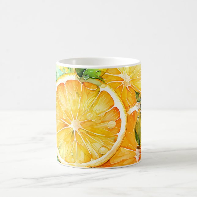 Akvarell Citron Apelsin Lime Botanisk Kök Kaffemugg (Center)