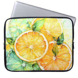 Akvarell Citron Apelsin Lime Botanisk Kök Laptop Fodral