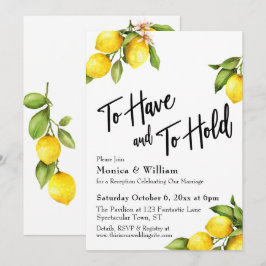 Akvarell Citron Att Ha och Att Hålla Typografi Inbjudningar
