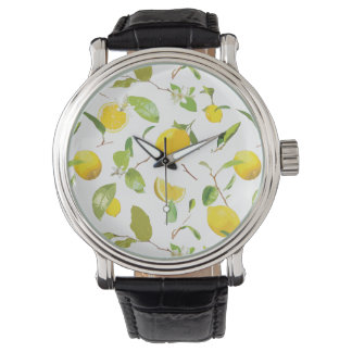 Akvarell Citron & blad 2 Armbandsur