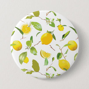 Akvarell Citron & blad 2 Knapp