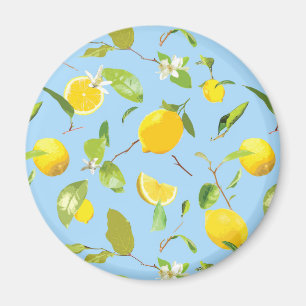 Akvarell Citron & blad 3 Magnet