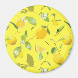 Akvarell Citron & blad 4 Magnet