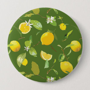 Akvarell Citron & blad 5 Knapp