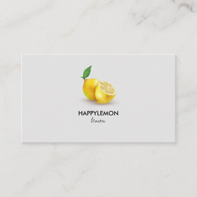 Akvarell Citron citrus lime Visitkort (Framsida)