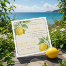 Akvarell Citron Födelsedagsinbjudan