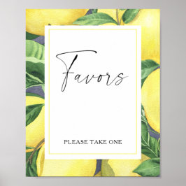 Akvarell citron gren - favoriter ta en poster