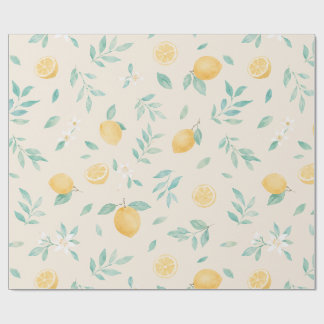 Akvarell Citron Kök Matsal Illustration Presentpapper