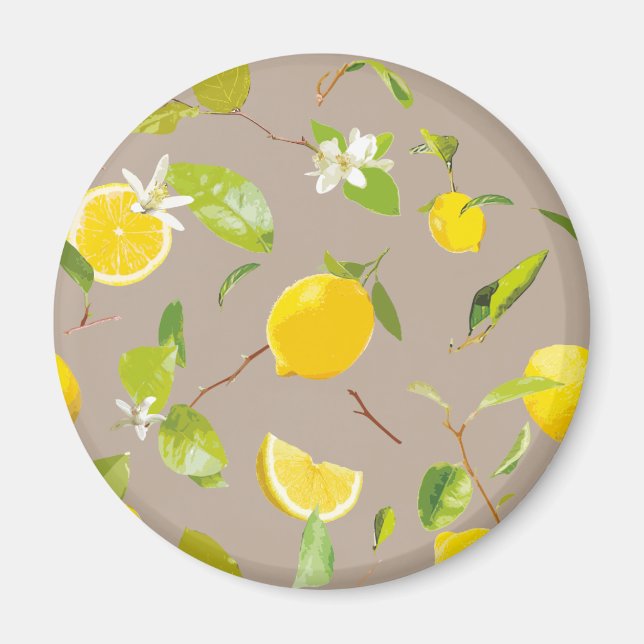 Akvarell Citron & Löv 11 Magnet (Framsidan)