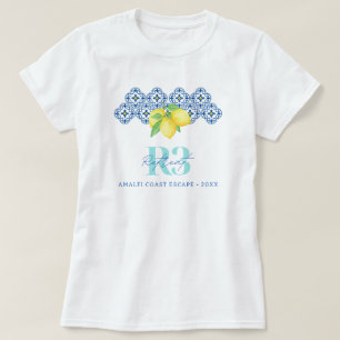 Akvarell Citron Medelhavsplatta Företagets logotyp T Shirt