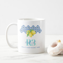 Akvarell Citron Medelhavsplattor Logo Kaffemugg