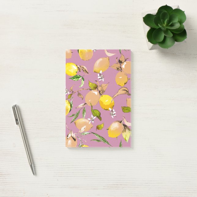 Akvarell citroner 24 post-it block (Kontor)