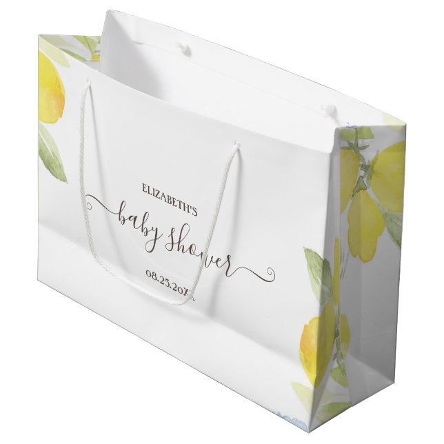 Akvarell Citroner Bebis Shower (Framsidan Vinklad)