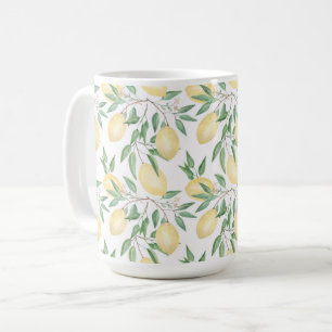 Akvarell citroner frukt citrus kaffemugg