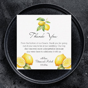 akvarell citroner limoncello bröllop tack anteckningskort