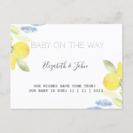 Akvarell Citroner Meddelande Vykort