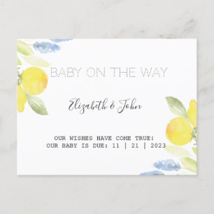 Akvarell Citroner Meddelande Vykort