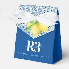 Akvarell Citroner Medelhavsplattor Logo Presentaskar