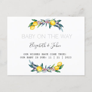 Akvarell Citroner Oliver Meddelande Vykort