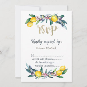 Akvarell Citroner Oliver RSVP  Inbjudningar