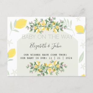 Akvarell Citroner Ram Meddelande Vykort