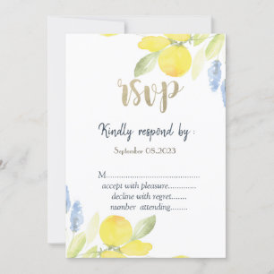 Akvarell Citroner RSVP Inbjudan