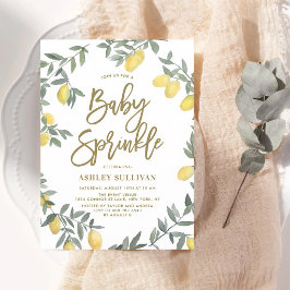 Akvarell Citronkrans Sommar Babyfirande Inbjudningar