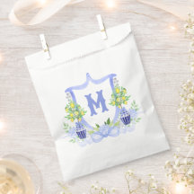 Akvarell Citronträd Monogramm vapensköld