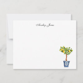 Akvarell Citronträd topiary  Tack Kort