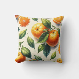 Akvarell Citrus Apelsinblad Bröllop Kudde