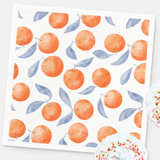 Akvarell Citrus Apelsiner Medelhavet  Pappersservett