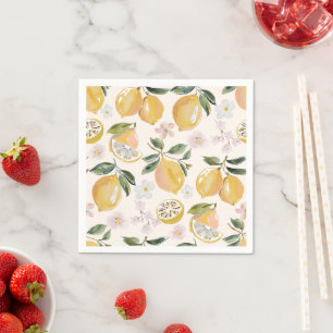 Akvarell Citrus & Blåbärsmönster Pappersservett
