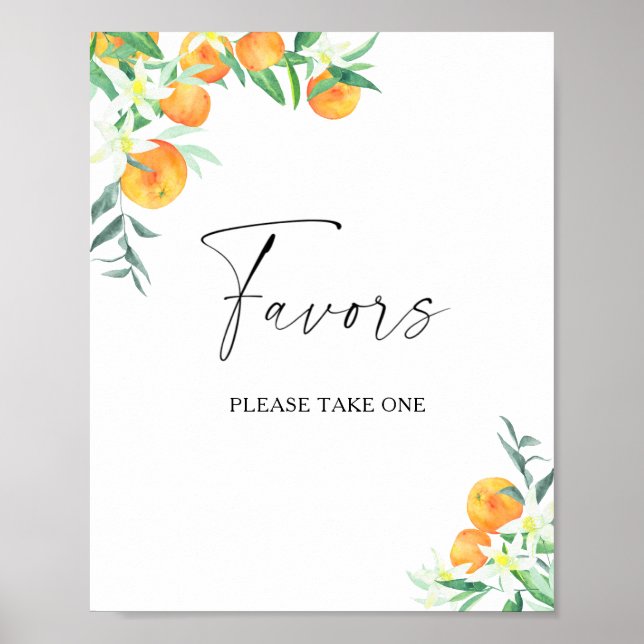 Akvarell citrus - bröllopsgåvor ta en  poster (Framsidan)