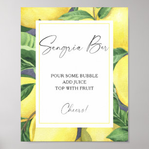 Akvarell citrus citron - sangriabar poster