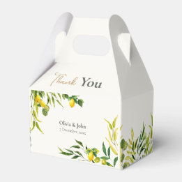 Akvarell Citrus Lime Grön Bröllop Tack Presentaskar