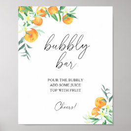 Akvarell citrus modern - bubblig bar poster