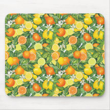 Akvarell Citrus Trädgård Musmatta