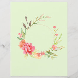 Akvarell Cottage Garden Rosor Scrapbookpapper