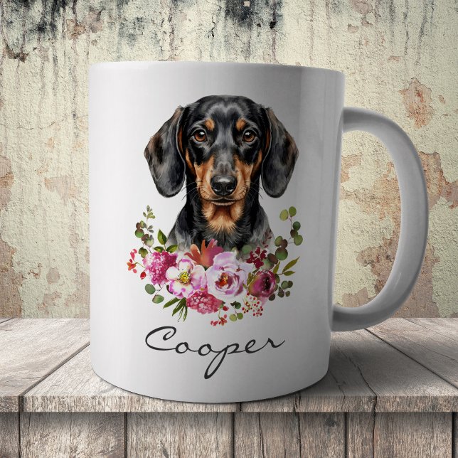 Akvarell Dachshund Kaffemugg (Skapare uppladdad)