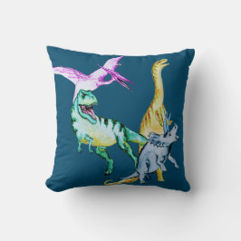 Akvarell Dinosaurie Barn Kudde