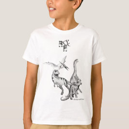 Akvarell Dinosaurie Barn Råma och Ryta T Shirt